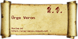 Ürge Veron névjegykártya
